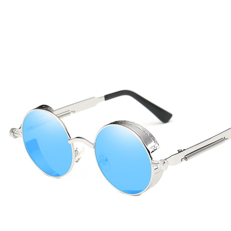 Clásico Steampunk gafas de sol europeo y americano ronda reflectante gafas de sol hombres y mujeres retro moda gafas de sol 0914