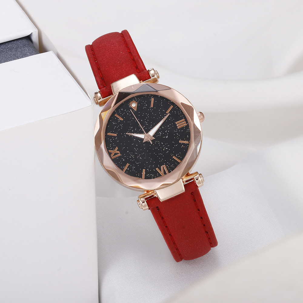 Roman Digital New Starry Sky Fashion Matte Belt Women's Watch_voghion.com