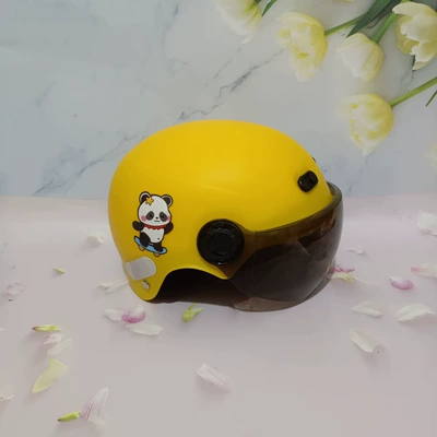children's helmet cute cartoon — Motosiklet kaskı (dəbilqə) - orange-sunscreen-shorts-1-5-years-old-skateboard-bear-jz