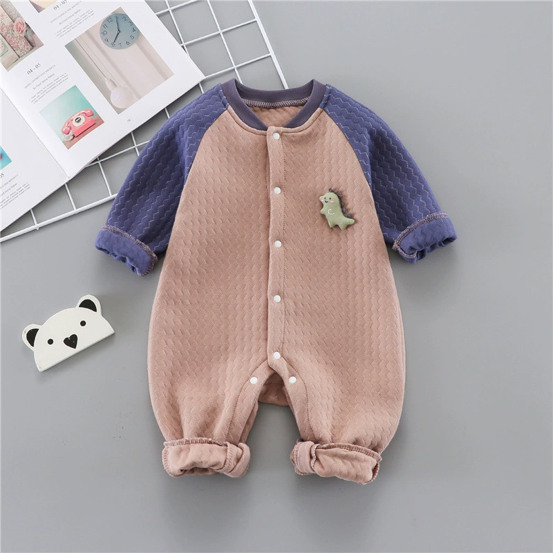 Demi-season children's bodysuit for new born, long-sleeve, cute keep warm spring overall for baby, internet celebrity