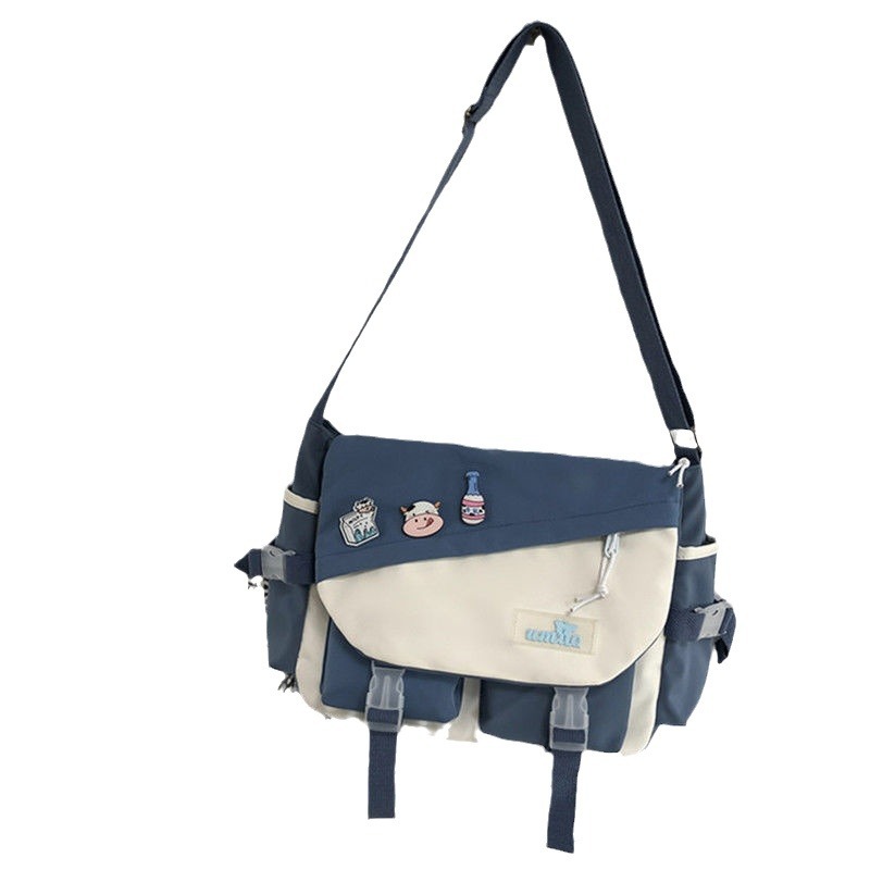 Bolso de hombro de moda para hombres, bolso de hombro para mujeres japonesas de gran capacidad, bolso de estudiantes casuales, bolso de cartero para hombres