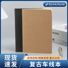 加厚车线笔记本现货简约牛皮纸a5 b5记事本复古学生日记本本子