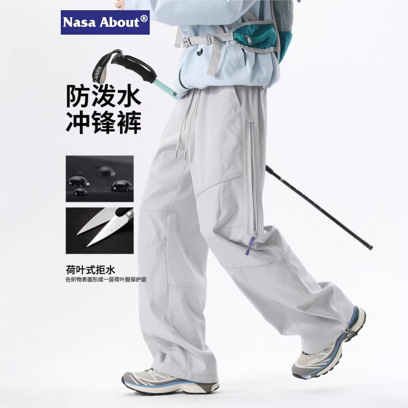 Nasa American-Style Deconstructed Workwear Pants for Men, Spring and Autumn 2026 New Outdoor Three-Proof Hiking Sports Pants