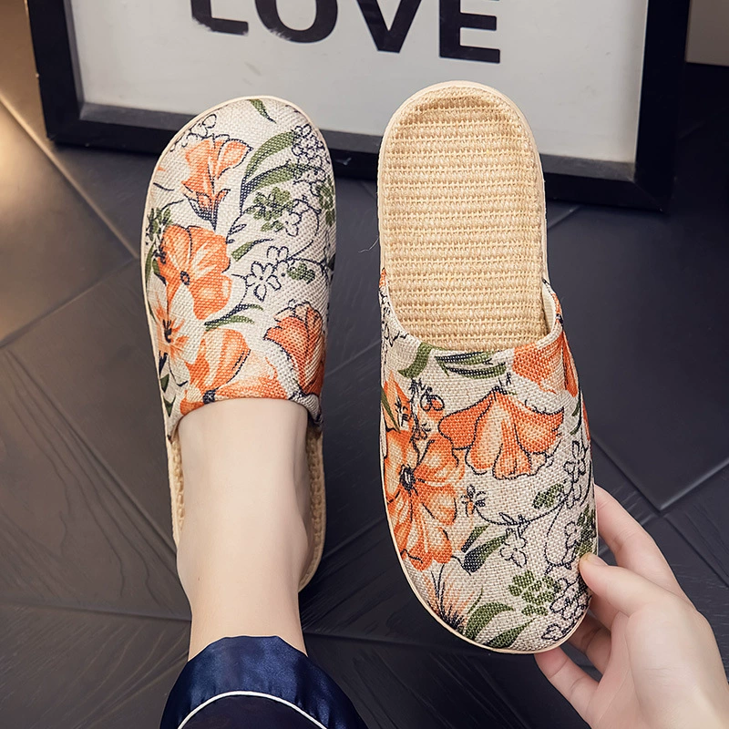 Demi-season comfortable breathable cloth indoor, slide, slippers for men and women for beloved for home use, soft sole