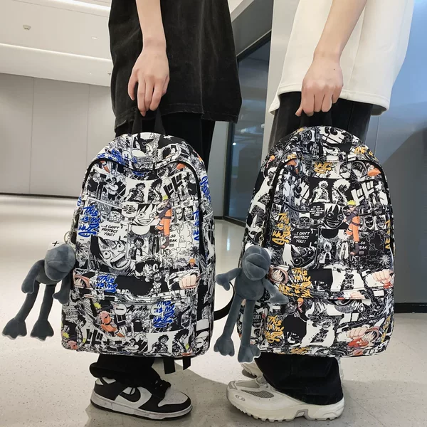 Female Student Personalized Graffiti Forest-Style Simple Campus Backpack Iins Style School Bag Large Capacity Backpack Anime Cartoon