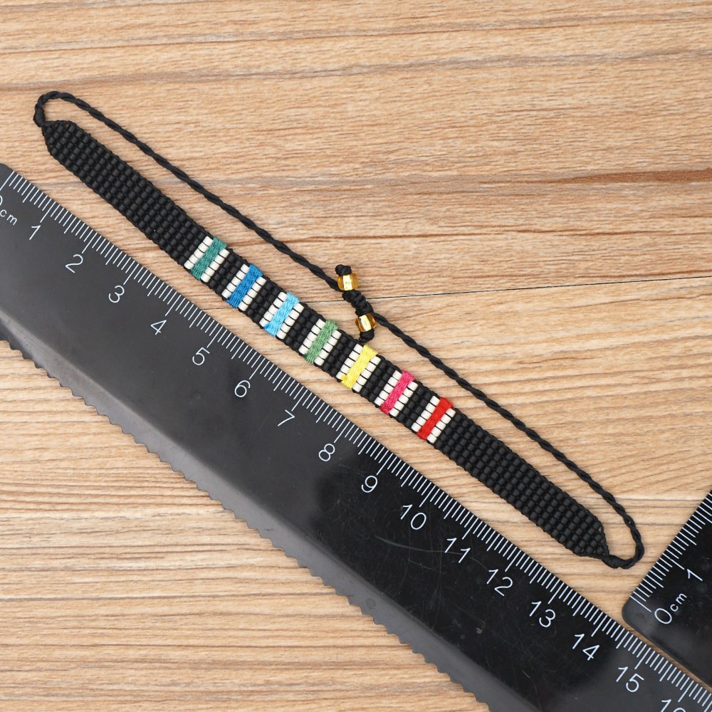 5g Weight No Inlaid Inlay Material Bracelets Classification Anniversary, Business, Travel Occasion Geometric Pattern Unisex Gender Simple Style Style Bohemian Style Beaded Rainbow Bracelet 19