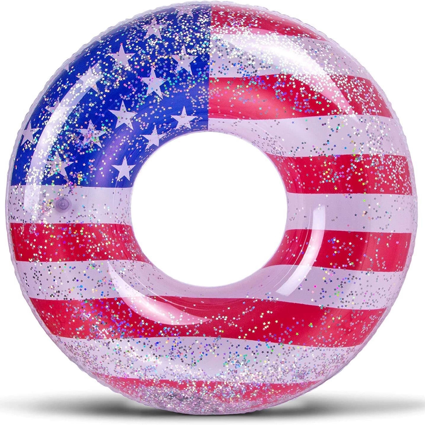 Завод в наличии Amazon Новое водное надувное кольцо для плавания Детское кольцо для плавания с блестками Утолщенное надувное кольцо для сиденья