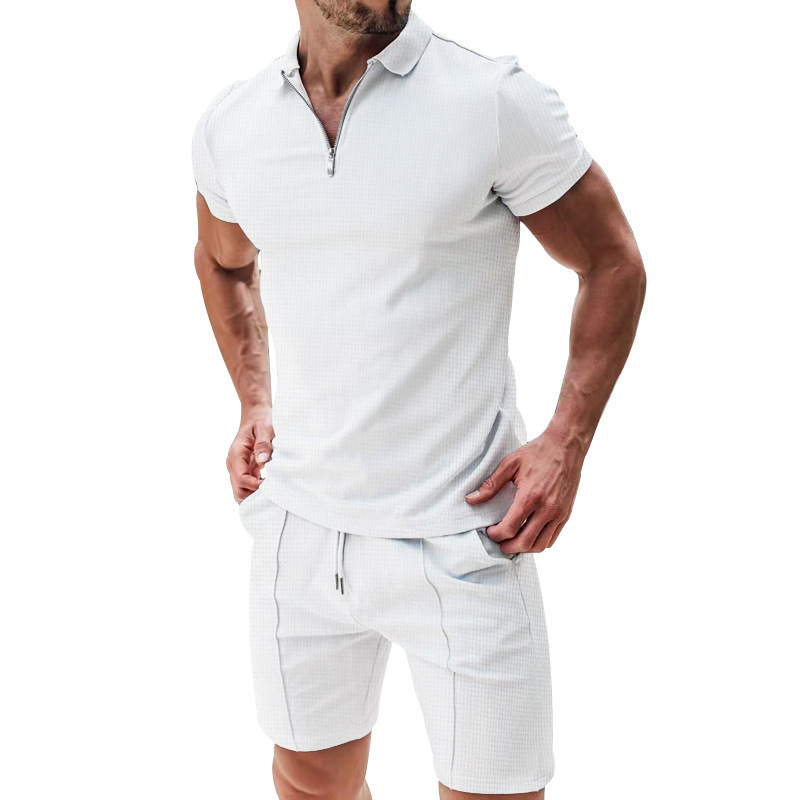 455g Weight Short Sleeve Sleeve Length Polyester Fabric Type Shorts Sets Sets Type 2 Pieces Set Quantity Casual, Daily, Sports Occasion Turndown Neckline Regular Fit Fit Type Solid Color Pattern Summer Season Men's Gender Basic Style Men's Solid Color Basic Turndown Short Sleeve Regular Fit Men's Sets 5
