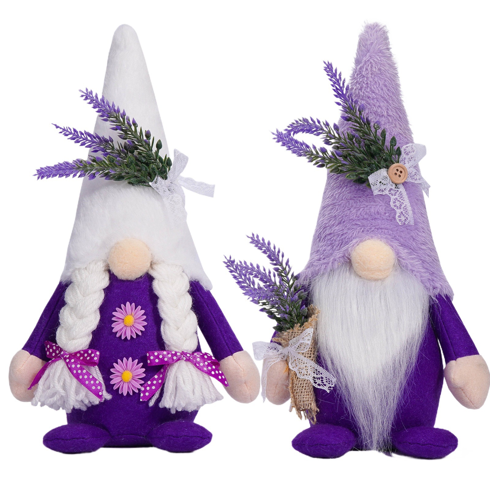 Transfronterizo cuatro estaciones primavera y verano lavanda muñeca sin cara enano púrpura muñeca Rudolph decoraciones