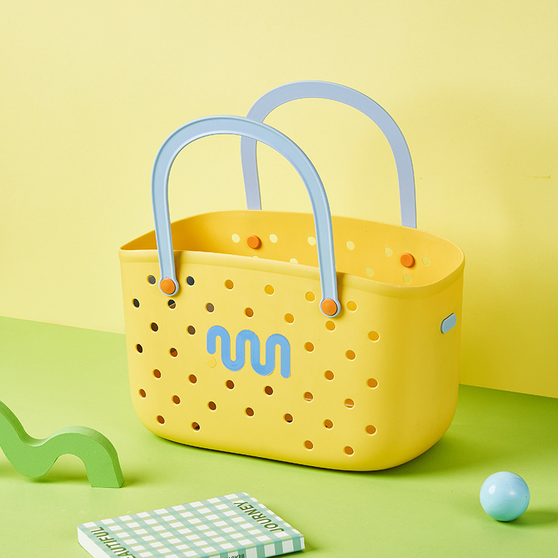 Cesta de baño de dopamina Cesta de baño Artículos de tocador de baño portátiles Cesta de almacenamiento linda Cesta hueca de dormitorio de estudiantes
