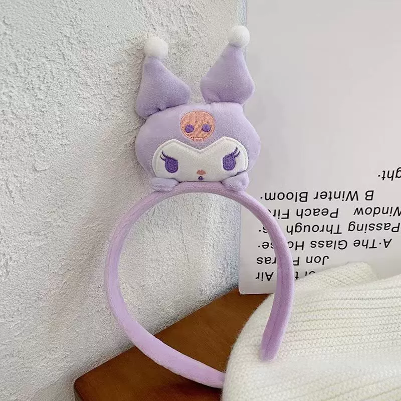 Детский плюшевый ободок (Sanrio), для умывания и декора, мягкий, с героями Kuromi/ My Melody