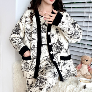 Mustang also pajamas Mustang also autumn and winter air cotton month clothing three-piece set pregnant women pajamas outside single home clothing suit