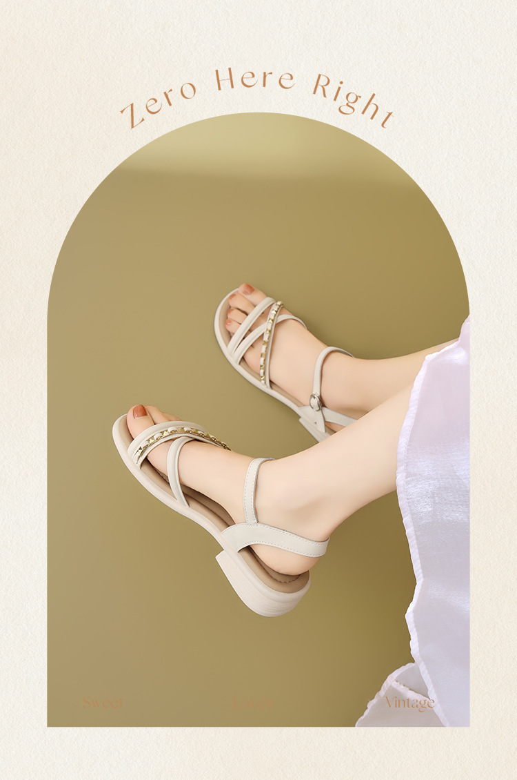 Dép sandal nữ quai chữ V đế thấp siêu mềm nhẹ — CE56 màu vàng nhạt chi tiết 15