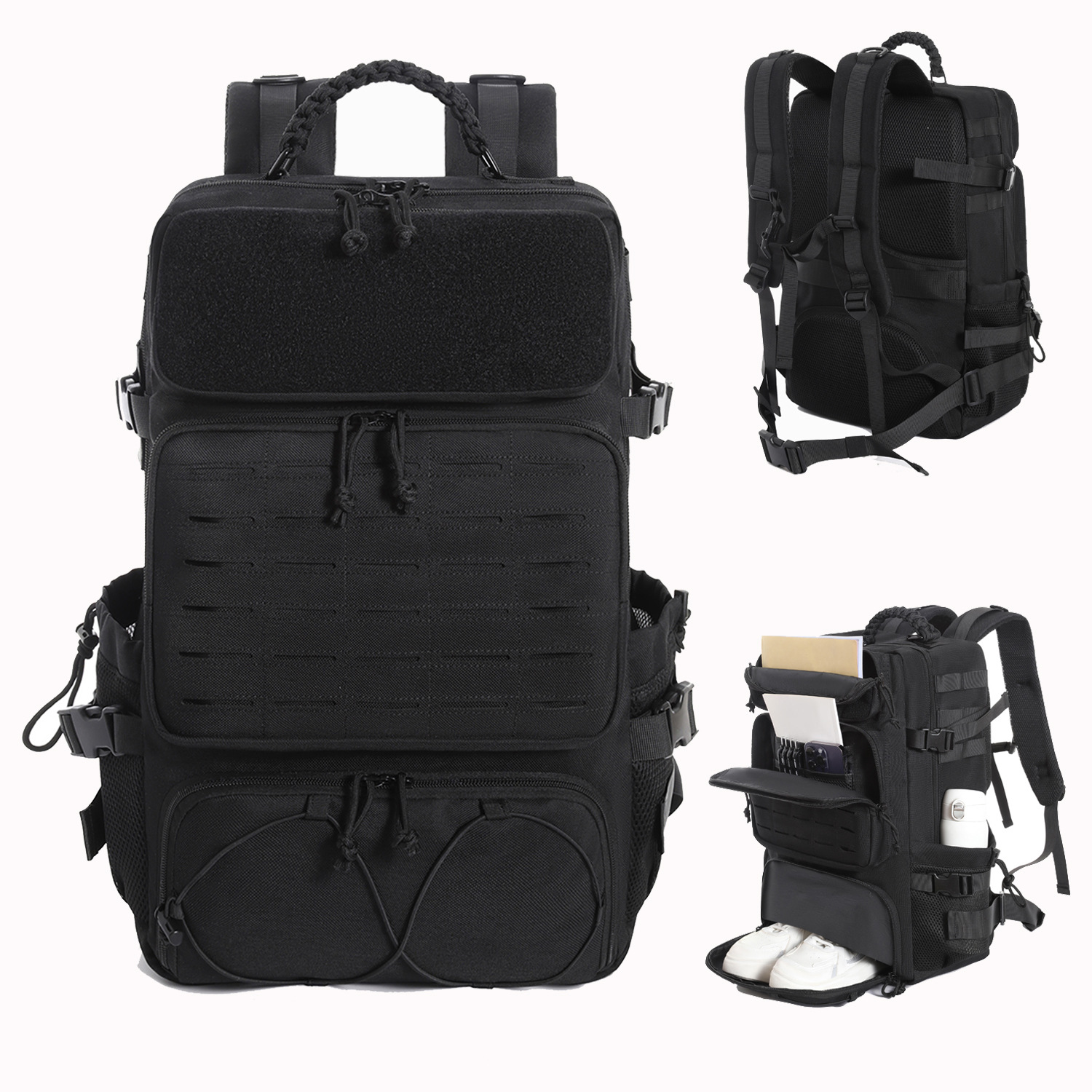 Cross-border tactical backpack for men, large capacity, waterproof and wear-resistant, outdoor sports, multi-functional backpack, mountaineering and storage bag
