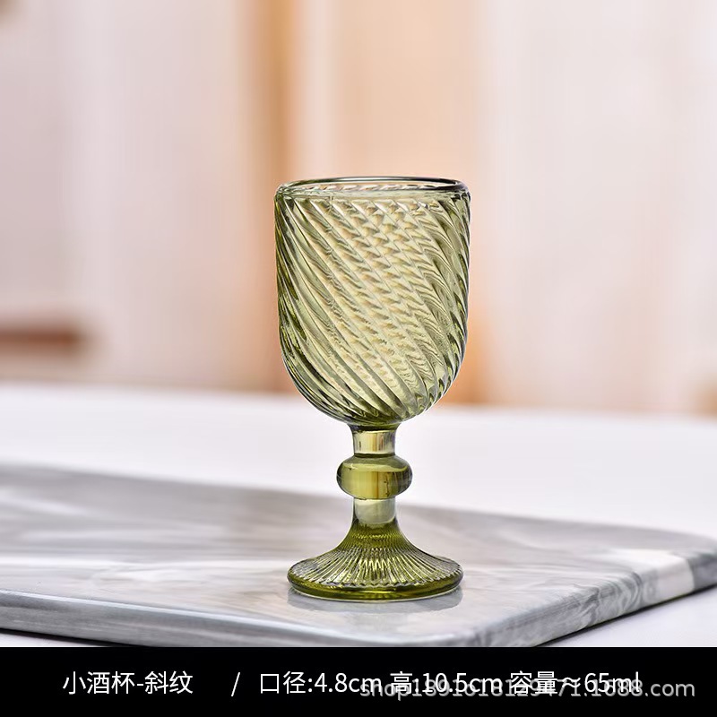 Nuevo retrógrado tallado alto taza de agua taza de vino taza de bebida creativa elegante casa hotel café utensilios de vino