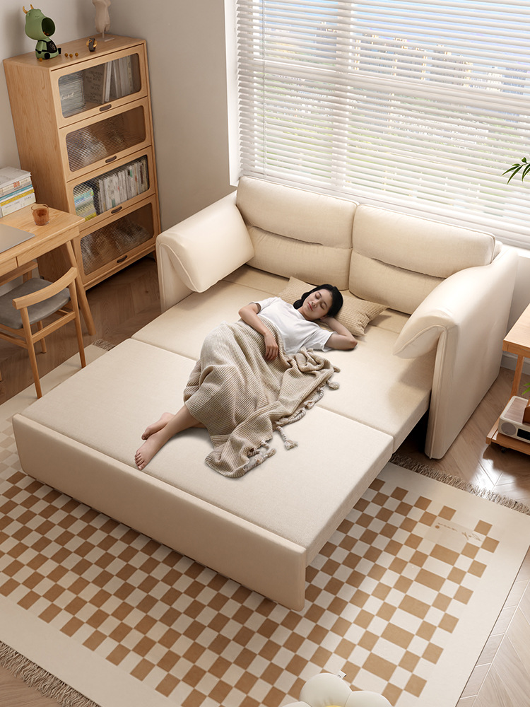 Sofa Bed Foldableing Dual-Purpose Multi-Functional Retractable Living Room Small Apartment 2025 New Cream Style Double Sofa