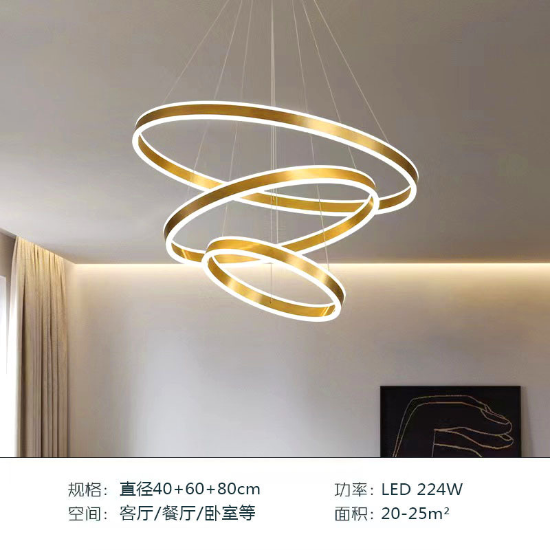 北欧ファッション複式楼客間大シャンデリア高級感別荘loftマンション寝室レストラン円環照明|undefined
