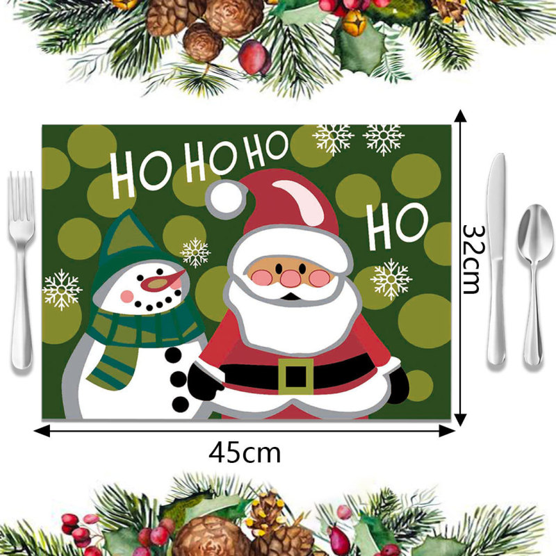 売れ筋のクロスボーダークリスマスデコレーションプレースマット、新しいホリデー食器断熱マット、リネン防汚洋食プレースマット|undefined