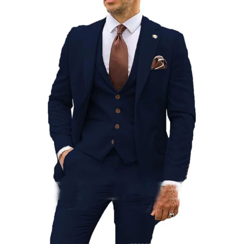 Comercio exterior de Europa y América Amazon AliExpress traje de hombre de tres piezas, tuxedo delgado, vestido de banquete de novio y mejorrino