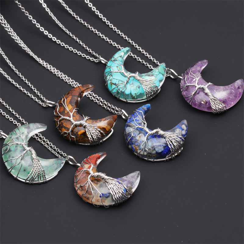 Fashion Moon Heart Alloy Geometry Rainbow Moon No Inlaid Necklace
