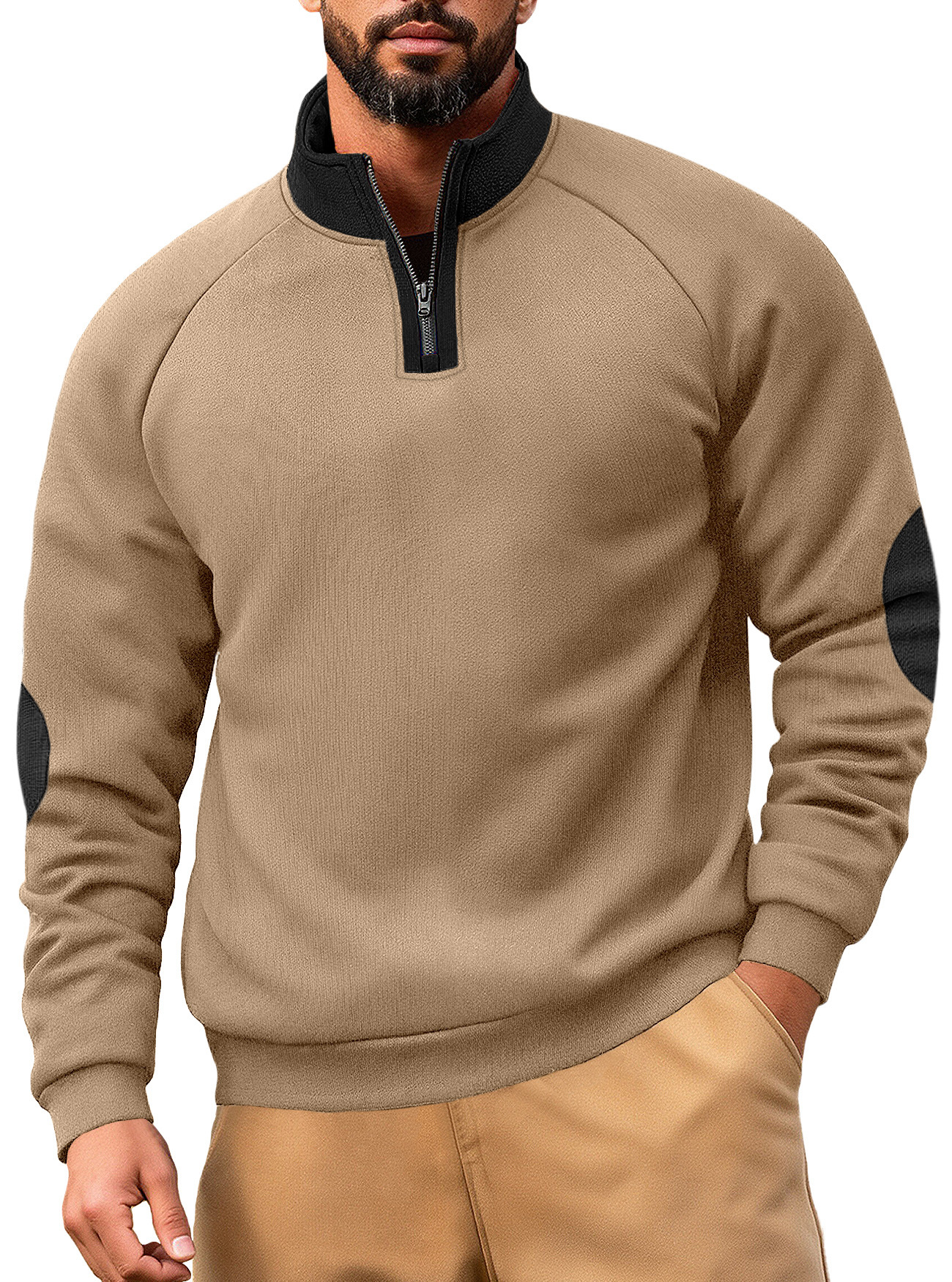 Nuevo transfronterizo de Europa y América Amazon otoño y invierno collar relajado de vello cuello vertical medio cremallera chaqueta de manga larga