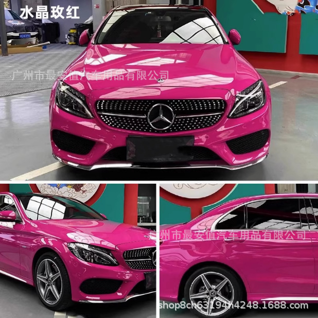 Pet Car Color Change Film Ultra-Gloss Piano Rose Red Car Body Color Change Film Full Car Paint Surface Modification Protective Film Cross-Border