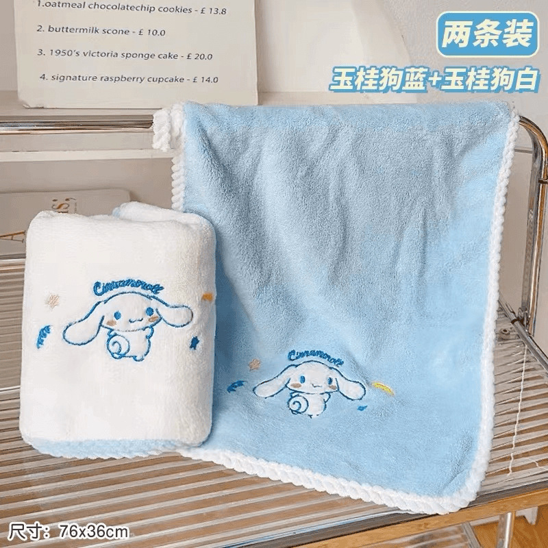 三丽鸥品质毛巾儿童珊瑚绒洗脸吸水超柔擦脸巾库洛米可爱加厚代发|undefined