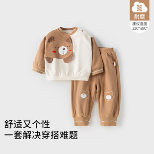Children's suit Spring and Autumn New Boys and Girls Baby Long Sleeve Sweatshirt Sweatpants Two-Piece Baby Clothes Children's Autumn Clothes