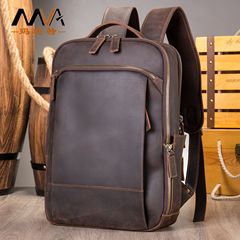 狂馬皮リュックサック男性本革リュックサック大容量男性カバンレトロ頭層牛革バックパック