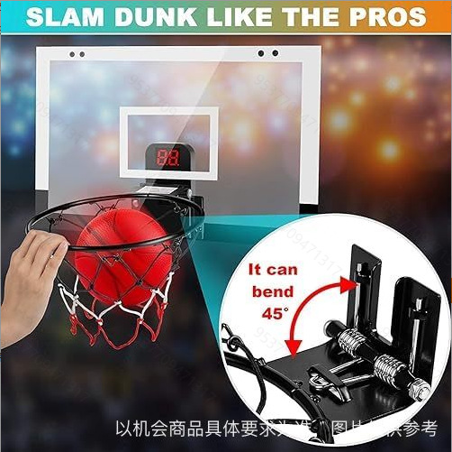 Venta caliente transfronteriza tablero de baloncesto soporte de baloncesto para niños doble interior montado en la pared puntuación sin perforación canasta plegable