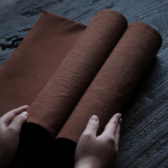 A5L柿子染茶席布 手工織布 茶席桌旗 茶墊茶布茶旗 手縫茶席 柿染