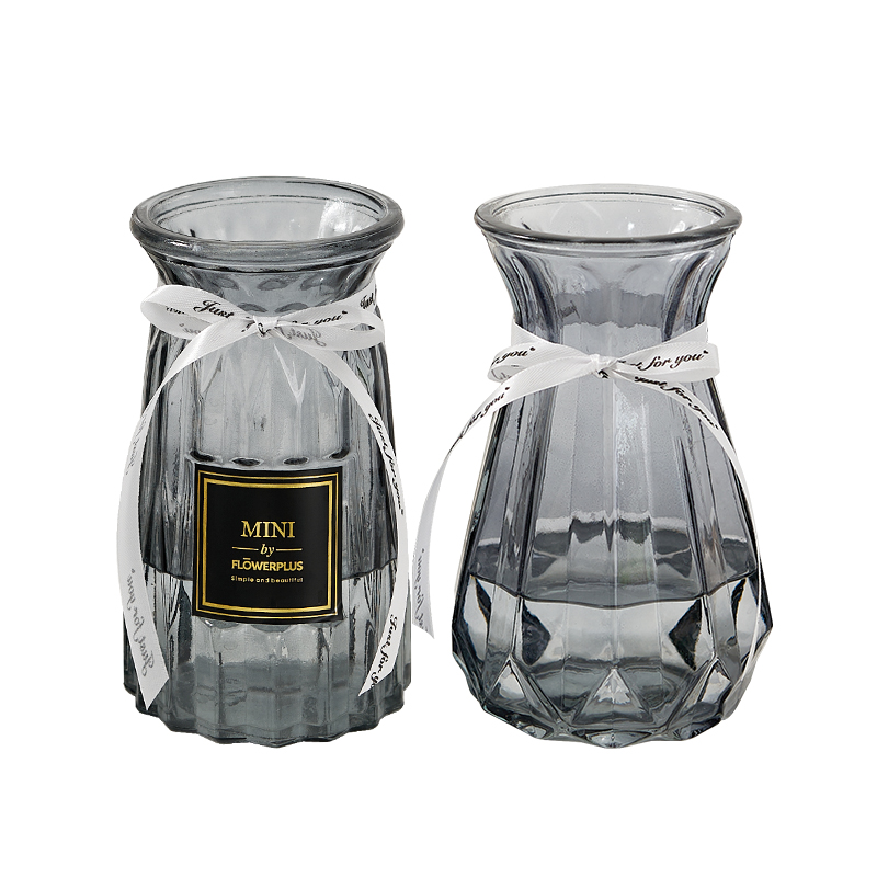 INS estilo simple florero de vidrio transparente flores acuáticas Rosa bambú rico arreglo de flores artificiales decoración del hogar