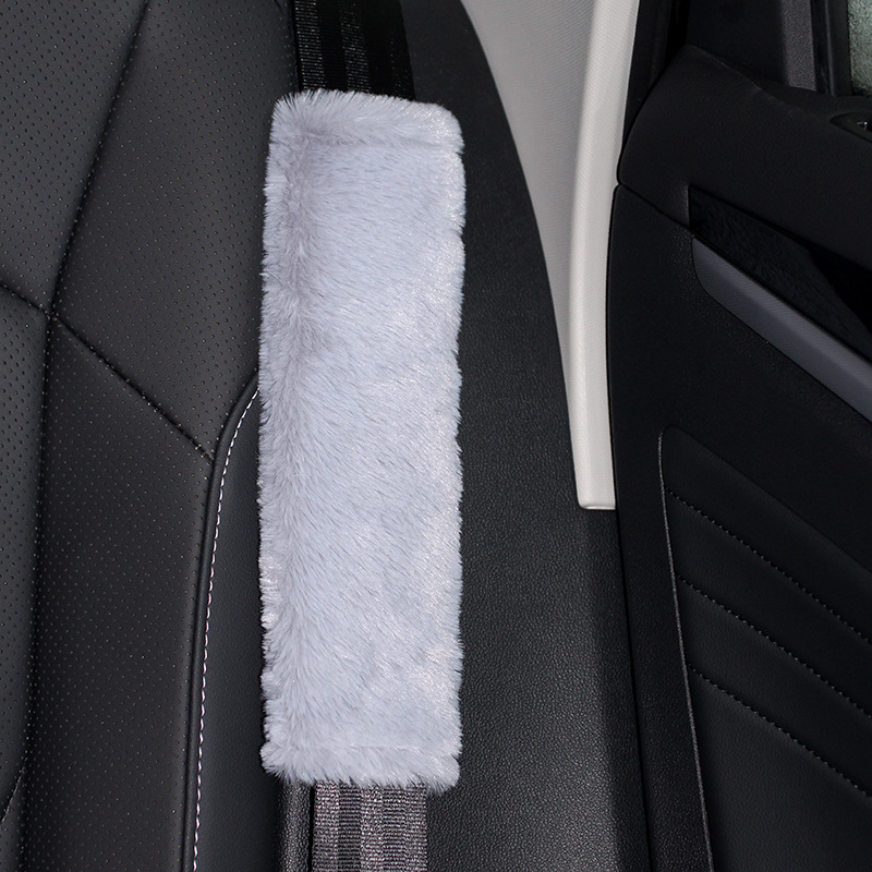 Imitation Rabbit Fur Seatbelt Shoulder Pads, Imitation Wool Car Accessories, Winter Plush Seatbelt Covers, Car Interior Accessories