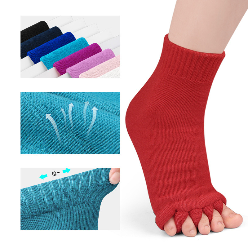 Japanese and Korean Yoga Five-Toe Socks Split-Toe Socks Open-Toe Sleeping Socks to Correct Thumb Valgus Massage Five-Toe Socks