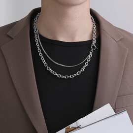 男士项链ins嘻哈小众简约锁骨链挂件冷淡风百搭日系合金配饰