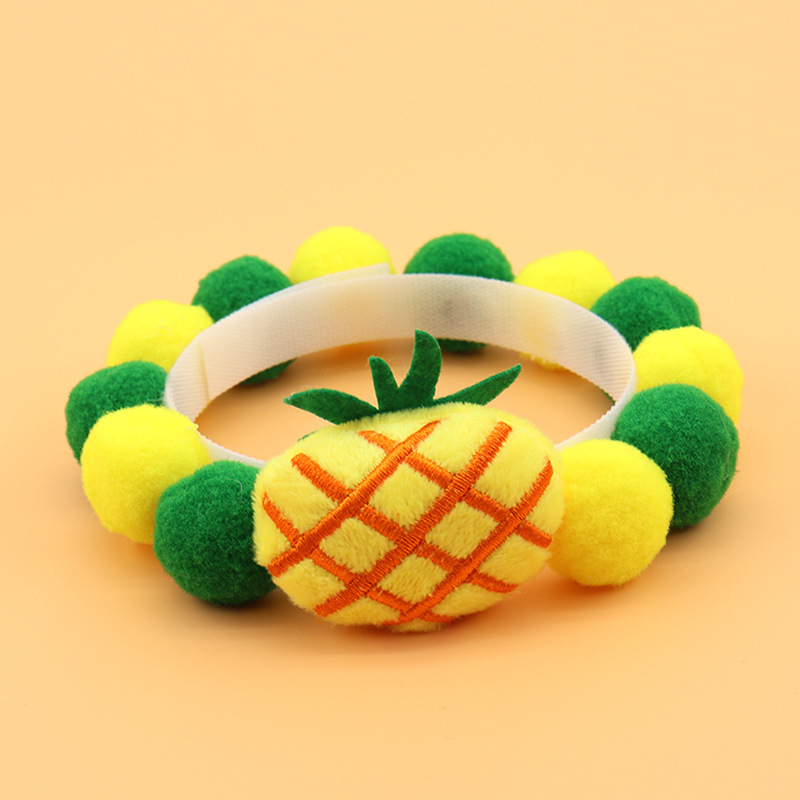 Pet Colorful Macarons Cute Plush Ball Adjustable Cat Dog Collar Necklace Warm Necklace Cute Pet Photography Accessory