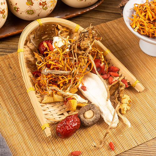 Same style colorful mushroom soup bag, edible mushroom, velvet antler mushroom, Agaricus blazei mushroom, cordyceps flower mushroom bag, live delivery