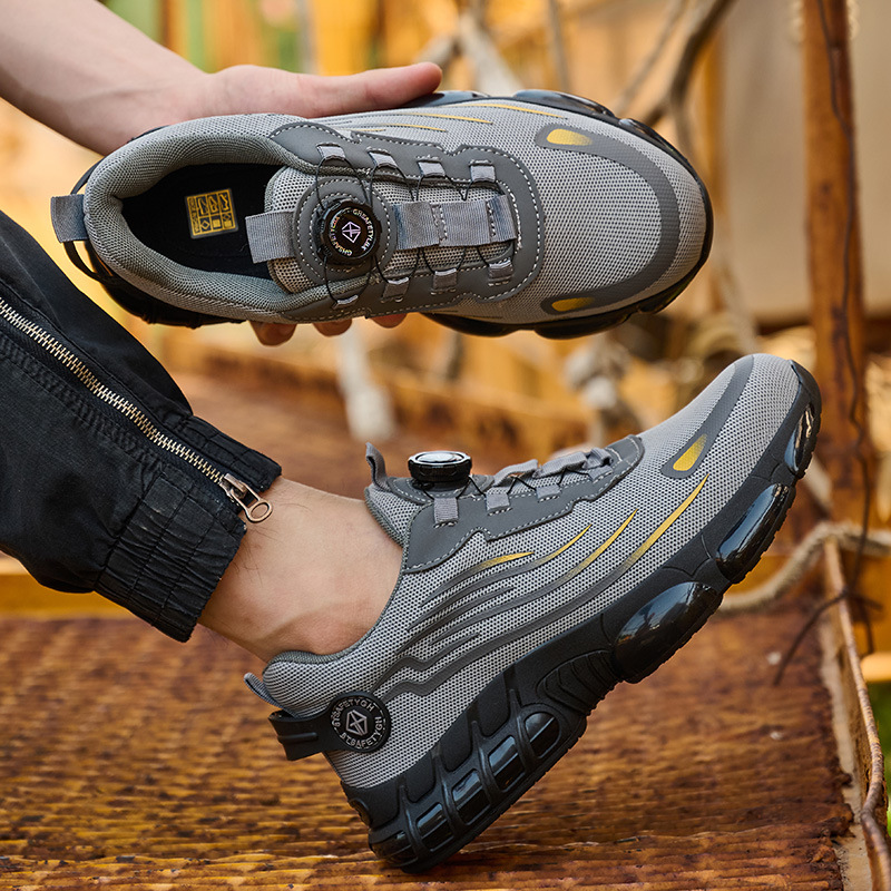 2026 nuevos zapatos de seguridad transfronterizos zapatos de protección laboral para hombres con perilla anti-perforación anti-perforación zapatos de seguridad de alto nivel