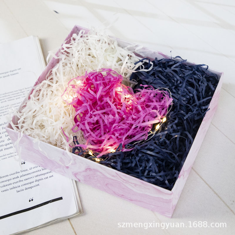 Boda caja de dulces de cumpleaños qixi regalo de San Valentín caja de regalo de la decoración de la viruta de seda de papel rallado de relleno de la image 3