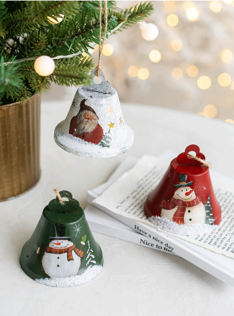 Christmas Festival Christmas Cute Santa Claus Snowman Iron Party Hanging Ornaments