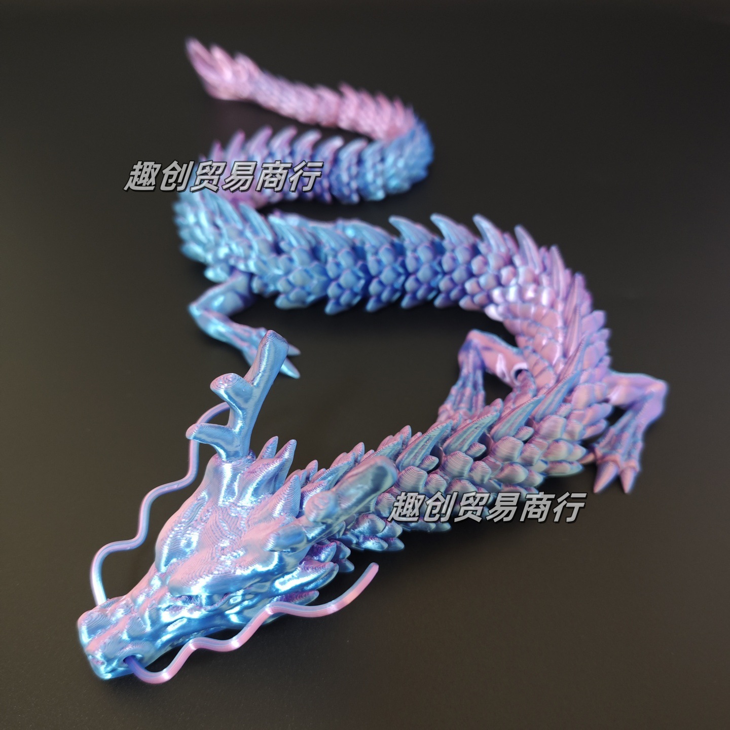 30CM 실크 판타지 블루 중국 용 (드래곤 수염 포함)