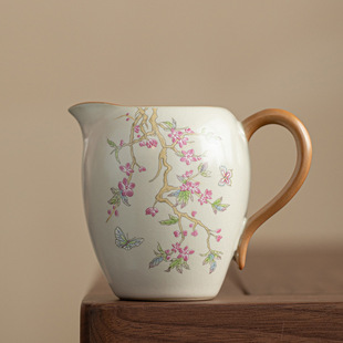 Beige Ru Kiln Fair Cup Single Even Cup Tea Sea Ceramic Household Tea Divider Anti-Scalding Kung Fu Tea Set Accessories Wholesale