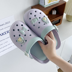 Women's Croc Shoes Summer 2023 New Thick-Soled Comfortable Baotou Half-Drag Anti-Slip Outer Wear Internet Celebrity Beach Sandals