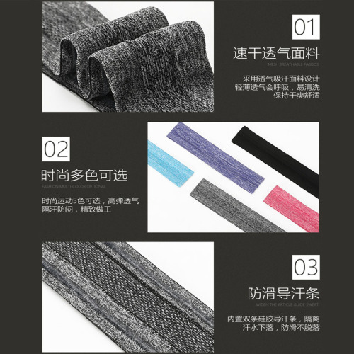 Sports headband anti-sweat absorbent sweat guide yoga fitness headband men and women running basketball headscarf forehead protector headband