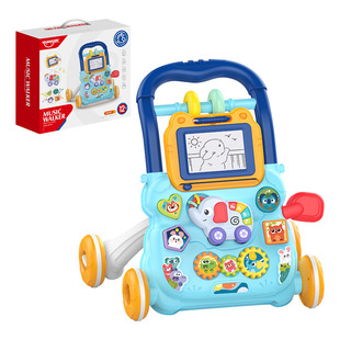 Hot selling baby push walker toy children music painting baby anti-rollover multi-function walker new style