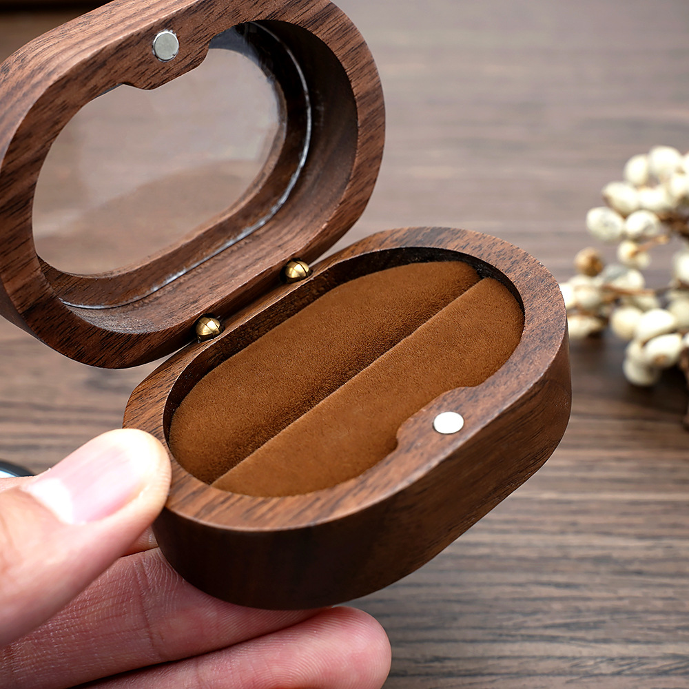 Oval Pattern Vintage Style Oval Wood Jewelry Boxes