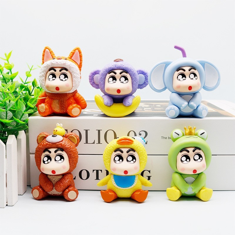 子供のアニメクレヨンしんちゃん人形ハンドフィギュアトレンディなブラインドボックスセットデスクトップ人形モデル装飾品ガシャポンおもちゃ|undefined