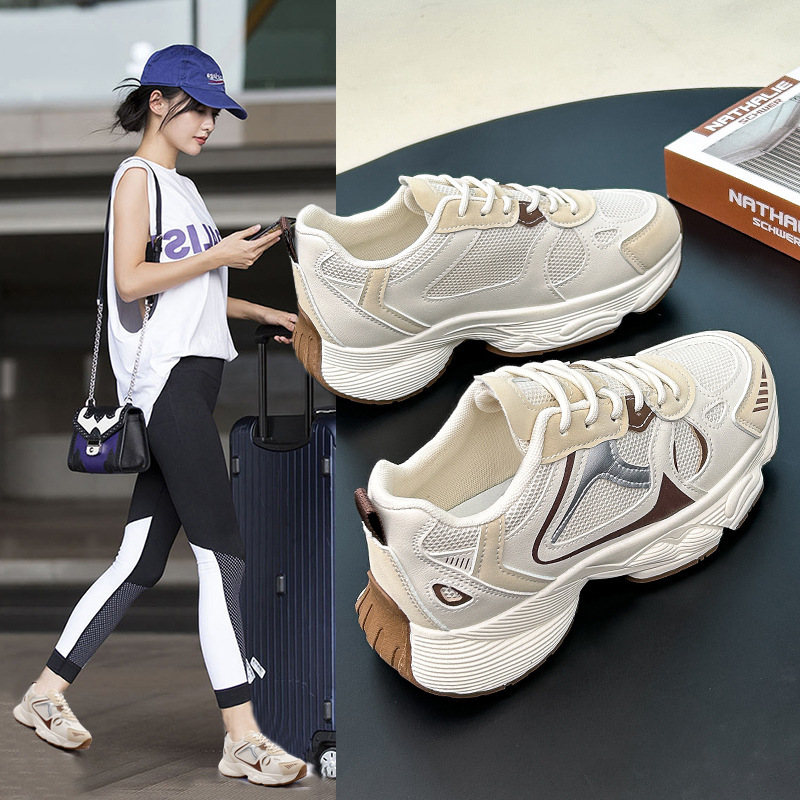 ins韩版新款老爹鞋女2025秋季学生运动跑步鞋透气休闲鞋增高Y505