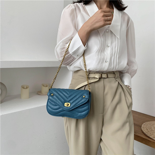 Bags for women  new embroidered thread mother-in-law bag versatile wide shoulder strap single shoulder crossbody bag chain handbag armpit bag