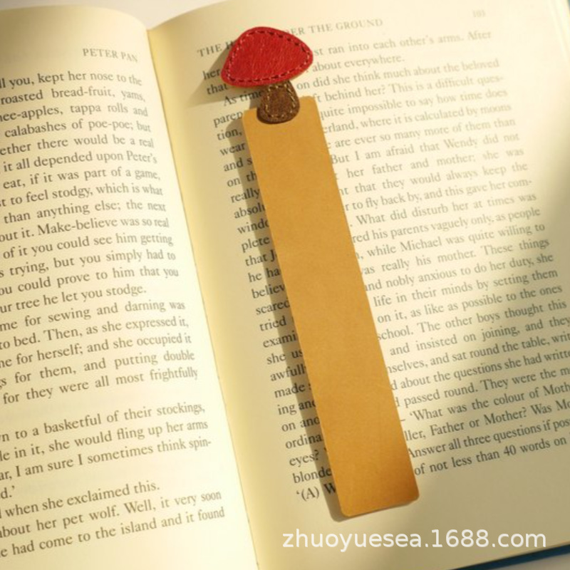 Spot Leather Mushroom Bookmark Personalized Mushroom Leather Book Pagination Clip Temu Hot Selling Student Gift Bookmark